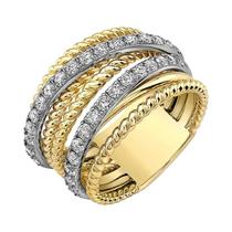 Anel Feminino Dourado Com Micro Cristal De Zircônia, Joia Delicada Para Casamento E Moda Anel Feminino Dourado Com Micro Cristal De Zircônia, Joia Delicada Para Casamento E Moda