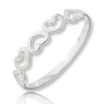 Anel Feminino Elo Coração Amor Delicado Prata Legitima Anel Feminino Elo Coração Amor Delicado Prata Legitima