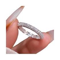 Anel Feminino Empilhável Liso De Prata Esterlina 925 Com Zircônia 1.4mm Joia Da Moda Para O Dia a