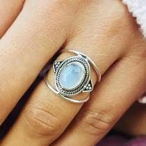Anel Feminino Estilo Boêmio Oval Imitação Opala Branco Preto Joias De Aliança De Casamento De Luxo Anel Feminino Estilo Boêmio Oval Imitação Opala Branco Preto Joias De Aliança De Casamento De Luxo
