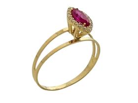 Anel Feminino, Estilo Formatura, Em Ouro 18K Anel Feminino, Estilo Formatura, Em Ouro 18K