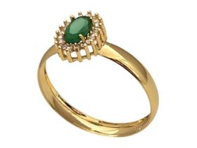 Anel Feminino Estilo Formatura Em Ouro 18K Anel Feminino Estilo Formatura Em Ouro 18K