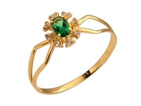 Anel Feminino Estilo Formatura Em Ouro 18K Anel Feminino Estilo Formatura Em Ouro 18K