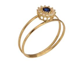 Anel Feminino Estilo Formatura Em Ouro 18K Anel Feminino Estilo Formatura Em Ouro 18K