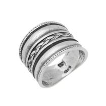Anel Feminino Estilo Indiano Detalhe Trançado Prata 925