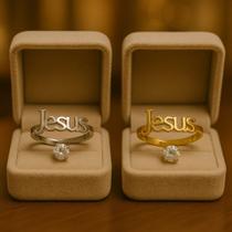 Anel Feminino Jesus Com Zircônias Fé E Estilo