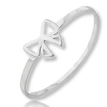 Anel Feminino Laço Delicado Prata Legitima Anel Feminino Laço Delicado Prata Legitima
