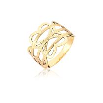 Anel feminino largo ouro 18k coração vazado gm425