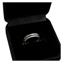 Anel Feminino Listras Largo Duplo Ajustado Prata 925 de lei Anel Feminino Listras Largo Duplo Ajustado Prata 925 de lei