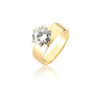 Anel feminino ouro puro com pedra grande 18k solitário A302 Anel feminino ouro puro com pedra grande 18k solitário A302