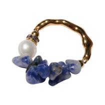 Anel Feminino Pedra Sodalita Gaya