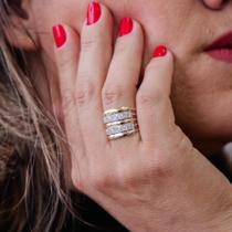 anel feminino prata 925 cinco elos formatura presente