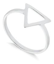 Anel Feminino Prata 925 Geométrico Triângulo Vazado Minimalista Anel Feminino Prata 925 Geométrico Triângulo Vazado Minimalista