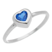 Anel Feminino Prata 950 Coração Pedra Luxuoso Moderno