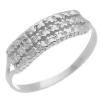 Anel Feminino Prata 950 Falsa Cravação Luxuoso Moderno