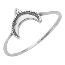 Anel Feminino Prata 950 Florenzza Joias Meia Lua Moderno Anel Feminino Prata 950 Florenzza Joias Meia Lua Moderno