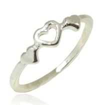 Anel Feminino Prata Pura Legitima Coração Amor
