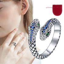 Anel Feminino Prateado Ajustável Cobra Serpente Snake Anel Feminino Prateado Ajustável Cobra Serpente Snake