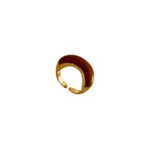 Anel Feminino Regulável Virtude Banhado a Ouro 18K ou em Ródio Branco - Topo de Resina Colorida - Semijoia -