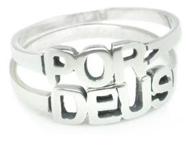 Anel Feminino Religioso Por Deus Prata 925 Dois Anéis Anel Feminino Religioso Por Deus Prata 925 Dois Anéis
