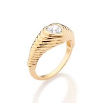 Anel feminino rommanel banhado ouro 18k skinny coração 513585