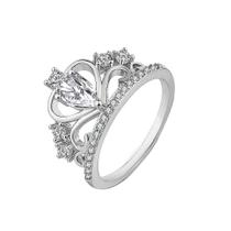 Anel feminino simples de platina boutique anel de zircão coroa da moda