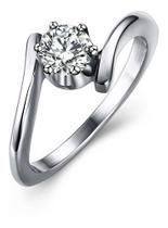 Anel Feminino Solitário Aço 316l Com Diamante Cz