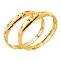 Anel Feminino Solitário De Ouro 18k Aparador Flor 2 Unidades