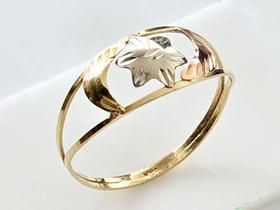 Anel Feminino Tricolor, Em Ouro Amarelo 18K