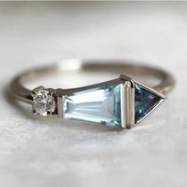 Anel Feminino Vintage Geométrico De Zircônia Acessório Étnico Para Feriados Tendência Personalizada