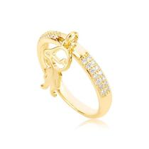 Anel Filho Amado Menino com Zircônias Folheado a Ouro 18k