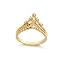 Anel Fios Com Zircônias Folheado A Ouro