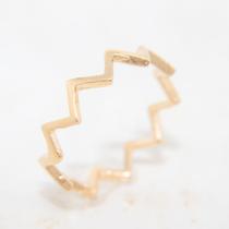 Anel Flor de Anis zig zag - folheado em ouro 18k