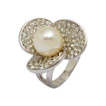 Anel Flor Strass e Pérola AN1087 Anel Flor Strass e Pérola AN1087