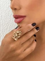 Anel Flor Trabalhada Folheado a Ouro 18k