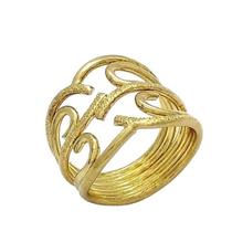 Anel Floral Aro 5 Fios Banho De Ouro 18k 2202