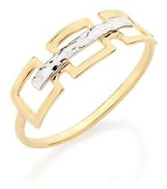 Anel folheado a ouro com rhodium Cód. 510002