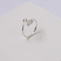 Anel Folheado a Prata Folha Cravejada com Zircônia - Ralifla Anel Folheado a Prata Folha Cravejada com Zircônia - Ralifla