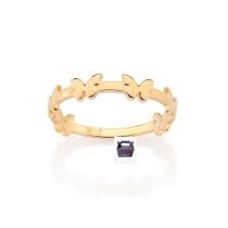 Anel Folheado Ouro Borboletas Lisas 513484 Rommanel