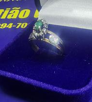 Anel Formatura Aro Ouro 18 Kilates Cabeça Prata Pedras Zircônias Peso 1.90 Gramas