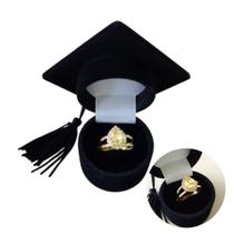 Anel Formatura Curso Farmácia Banho ouro 18k Pedra Amarela