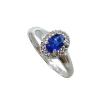 Anel Formatura Feminino Prata 925 Zircônia Oval