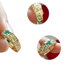 Anel Formatura infantil 5 Ano Pedra Azul Banho Ouro Anel Formatura infantil 5 Ano Pedra Azul Banho Ouro