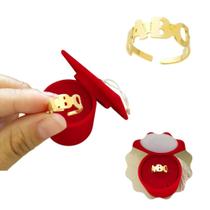 Anel Formatura Infantil Abc Regulagem + Capelo Vermelho Anel Formatura Infantil Abc Regulagem + Capelo Vermelho