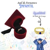 Anel Formatura Infantil Menino Regulável Banhado Ouro 18k Colegio Escola Crianca Recordacao Anel Formatura Infantil Menino Regulável Banhado Ouro 18k Colegio Escola Crianca Recordacao
