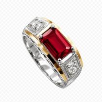 Anel Formatura Masculino Prata 925 Aplique Ouro 12k