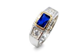 Anel Formatura Masculino Prata 925 Aplique Ouro Retangular Anel Formatura Masculino Prata 925 Aplique Ouro Retangular