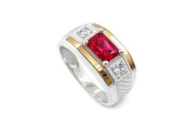 Anel Formatura Masculino Prata 925 com Aplique de Ouro 14k