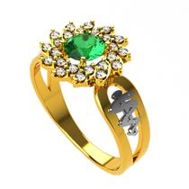 Anel Formatura medicina Ouro 18K Aro Duplo redondo