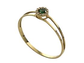 Anel Galaria Feminino, Com Aro Duplo, Em Ouro 18K Anel Galaria Feminino, Com Aro Duplo, Em Ouro 18K